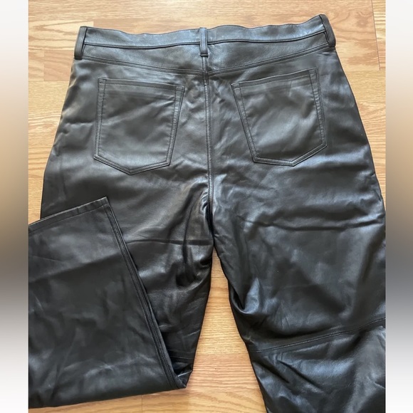 New Women Banana Republic High Rise Straight Black 100% Lamb Leather Pants Sz 34 - Picture 13 of 13